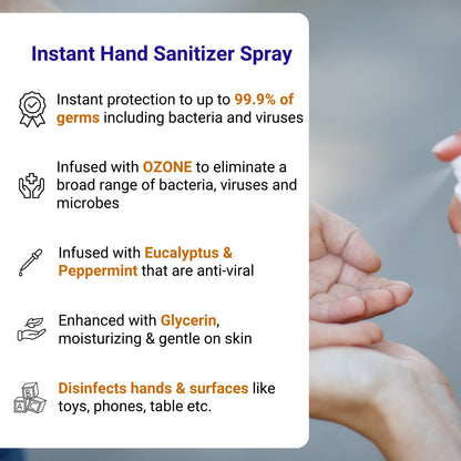 Instant Hand Sanitiser Spray – Gentle, Non-Sticky, Multi-surface spray