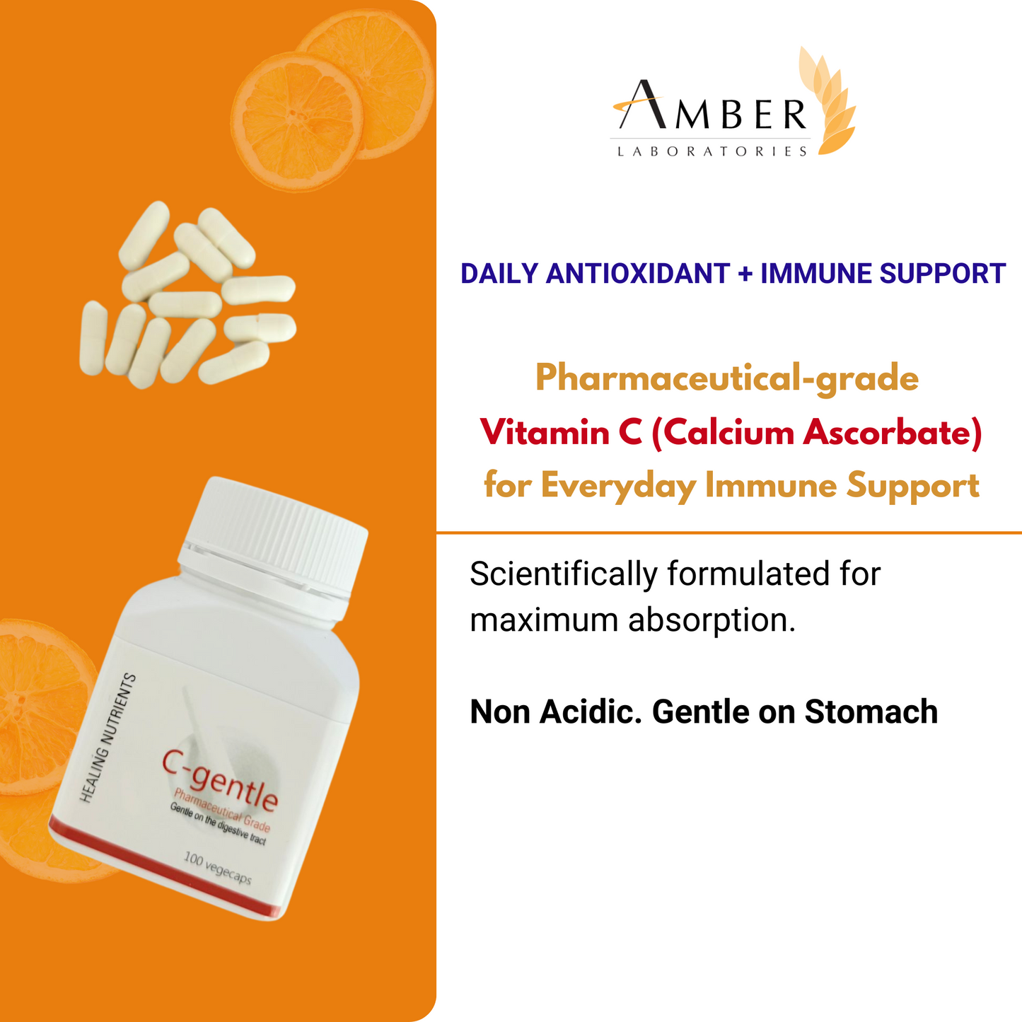 C-Gentle Vitamin C | Non-Acidic Immune & Antioxidant Support